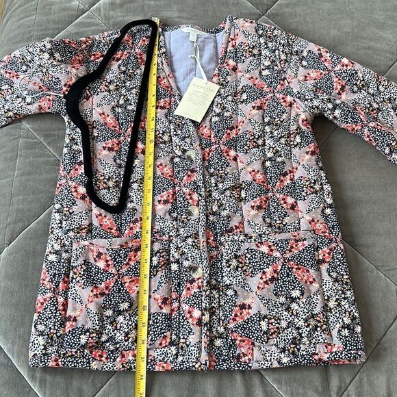 Garnet Hill Organic-Cotton Quilted Gauze Jacket Cottage Floral Size Small Fall - Picture 15 of 15